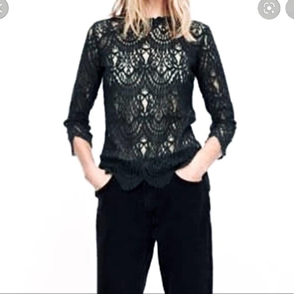 Zara Lace scalloped edge top S